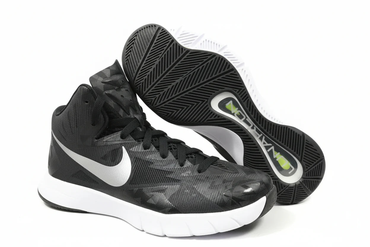 Nike JR Lunar HyperQuickness Youth Basketball Shoes Black White