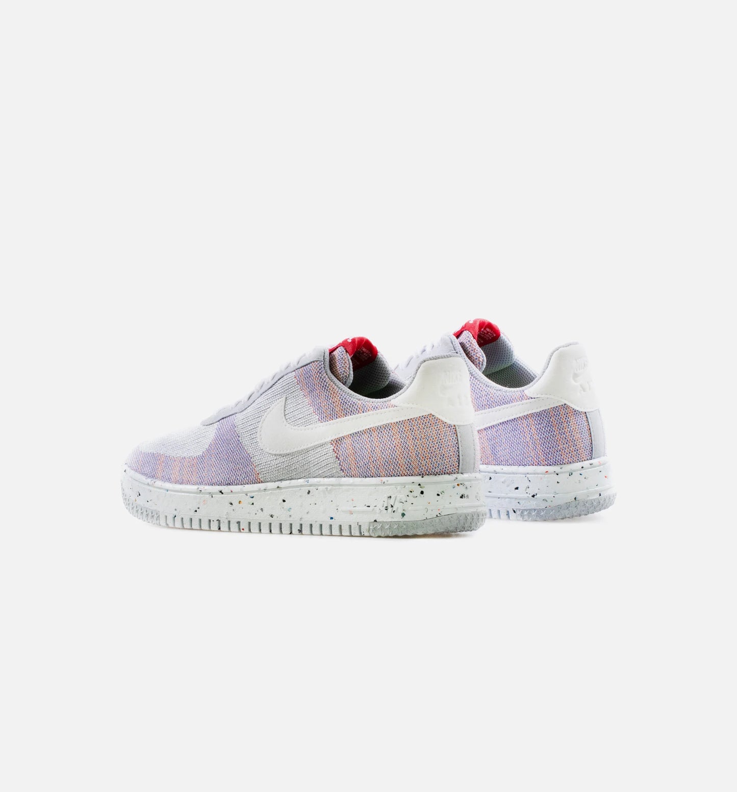 Air Force 1 Crater FlyKnit Mens Lifestyle Shoe Wolf Grey Pure Platinum Gym Red White