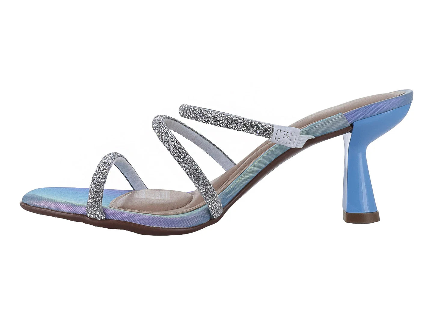Sandalias Beira Rio Plateadas con Cristales para Mujer