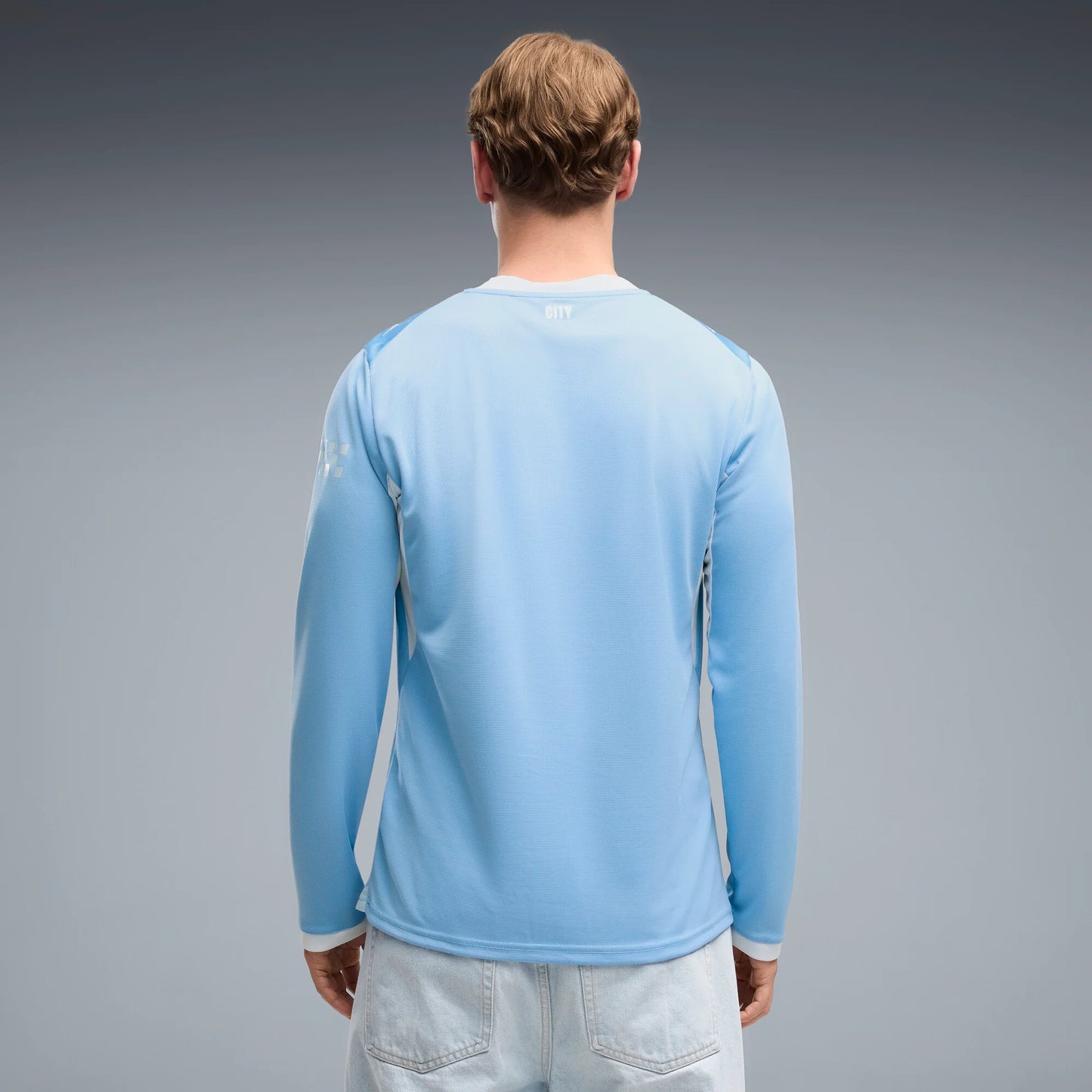 PUMA Manchester City Home Long Sleeve Mens Soccer Jersey 2026 Light Blue Icy Blue