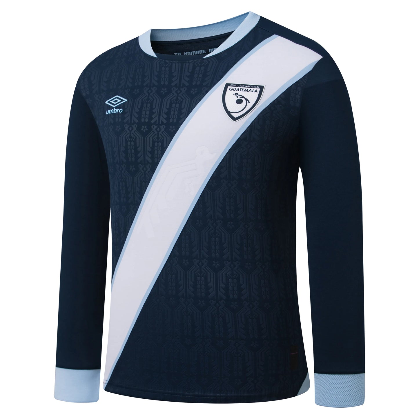 Umbro Guatemala Away Long Sleeve Mens Soccer Jersey 26 Navy