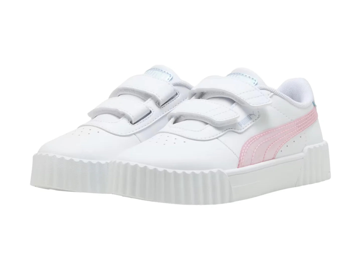 Tenis PUMA Carina 30 Blanco y Rosa para Niña