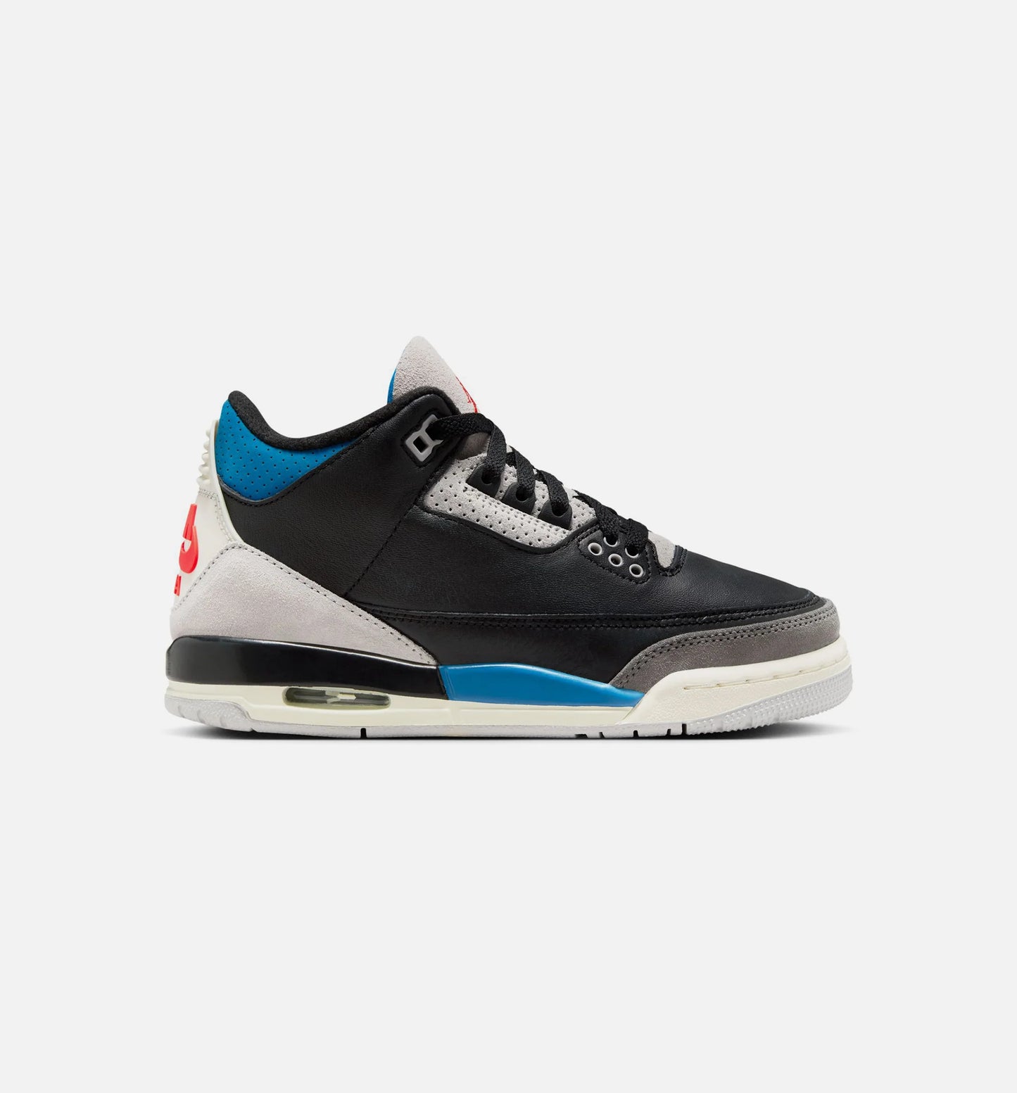 Air Jordan 3 Retro OG Rare Air Grade School Lifestyle Shoe Black Chile Red Neutral Grey