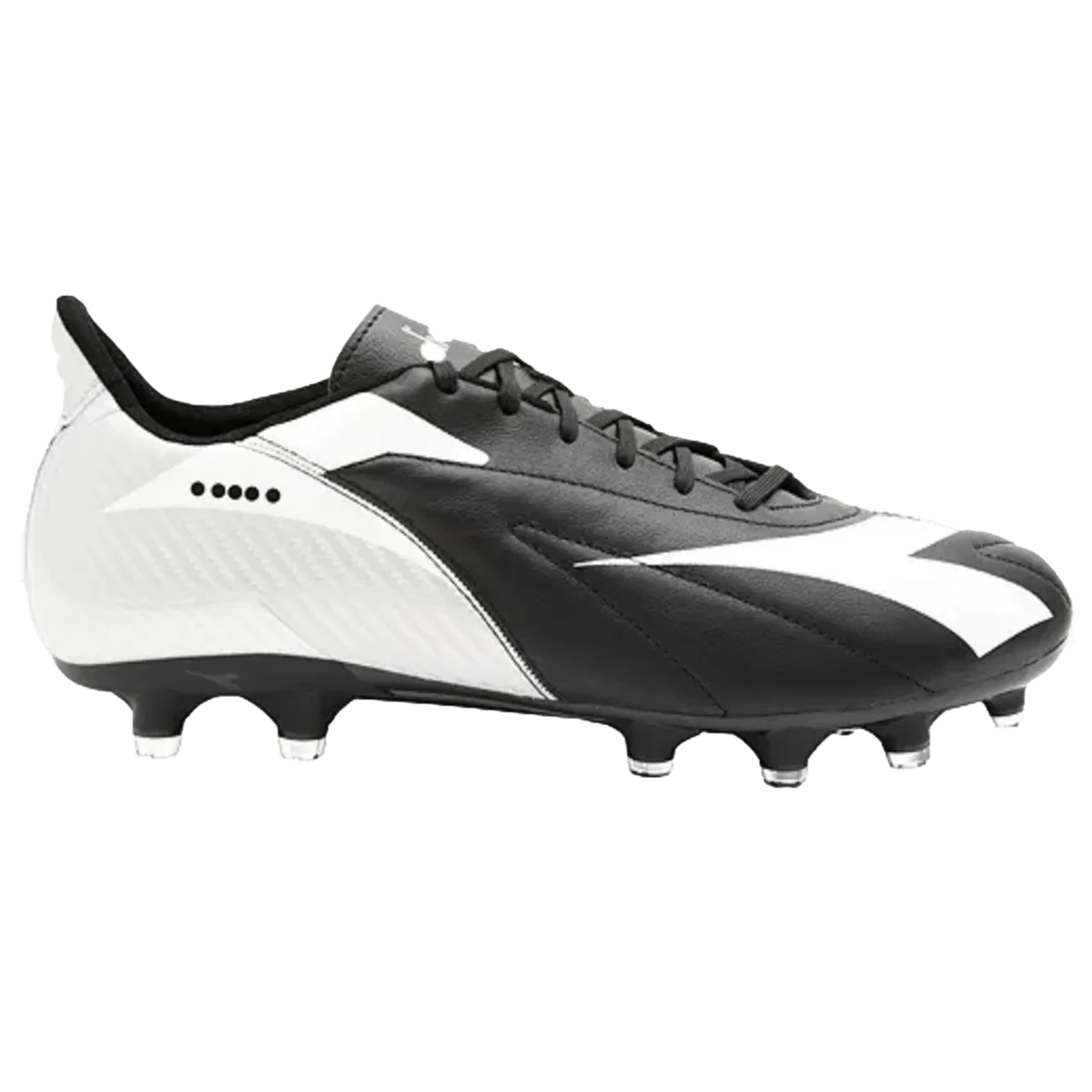 Diadora Maximus Elite LT SLP12 Firm Ground Soccer Cleats Black White Silver
