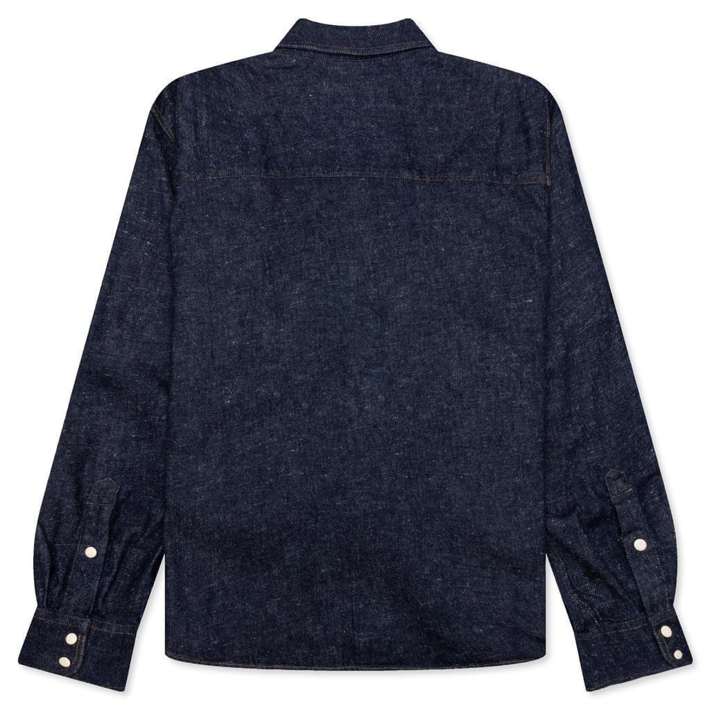 Boxy Western Denim L S Shirt Dark Denim