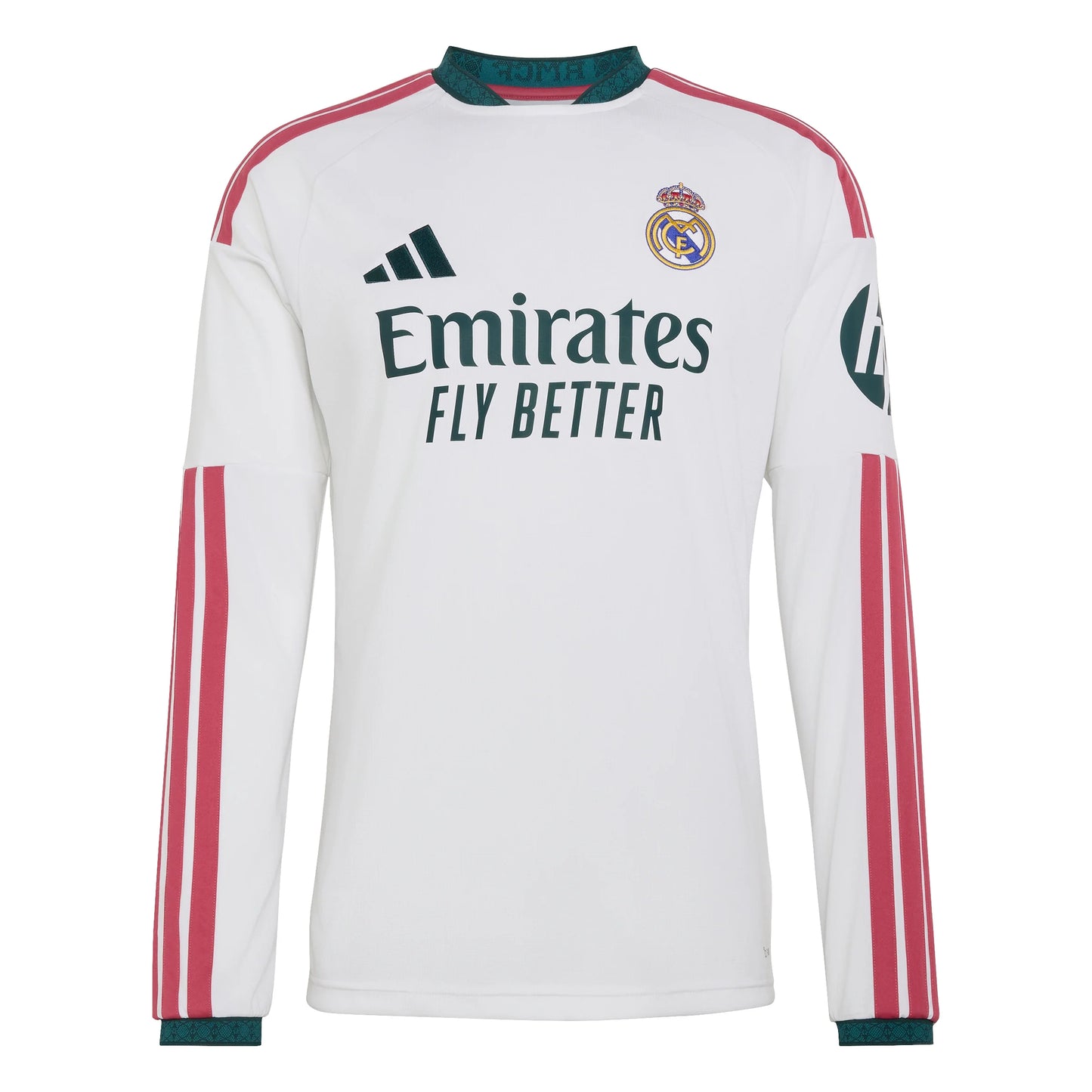 adidas Real Madrid Home Long Sleeve Mens Soccer Jersey 26 27 White