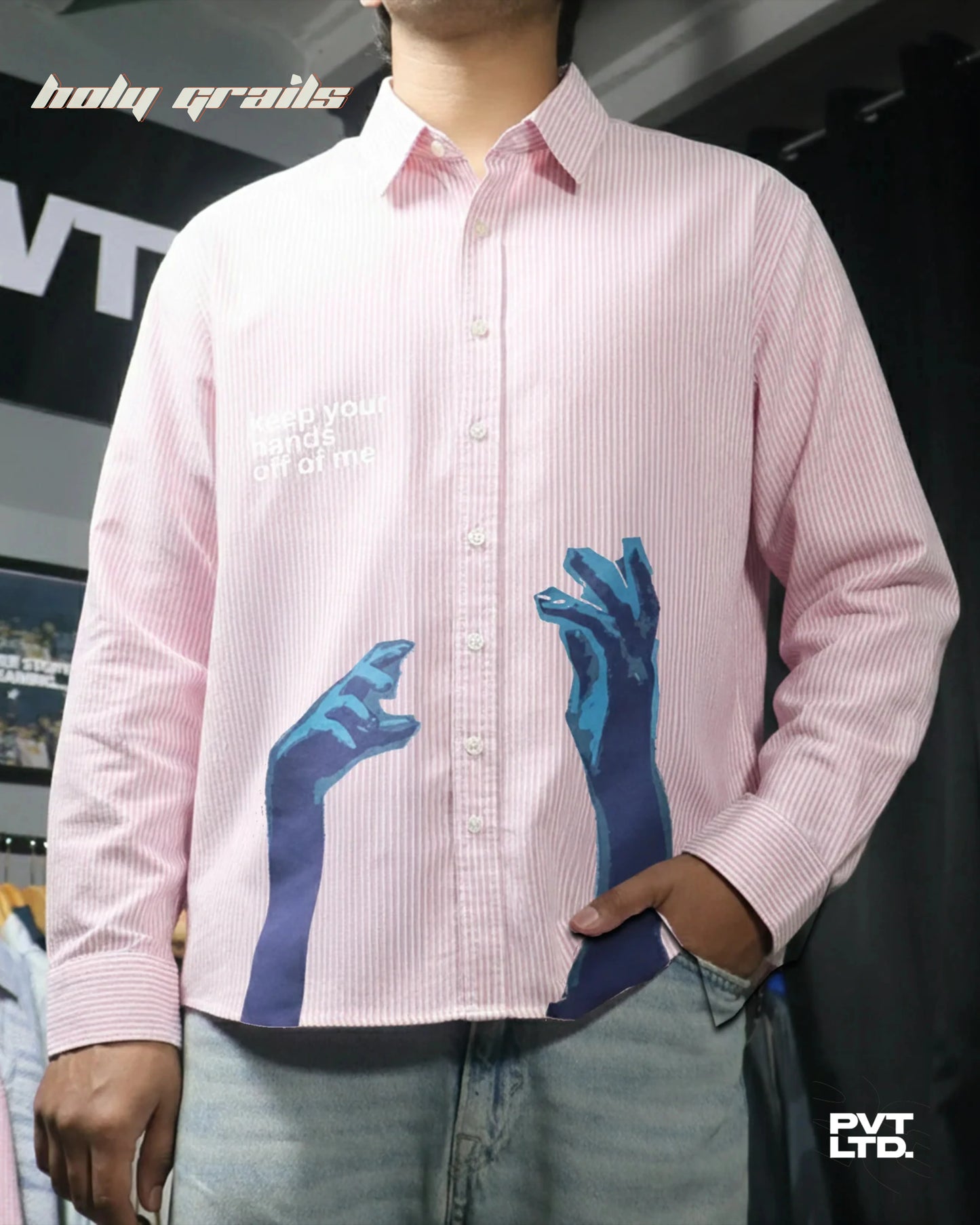 Keep Your Hands Off Pink Shirt HG x Pvt Ltd
