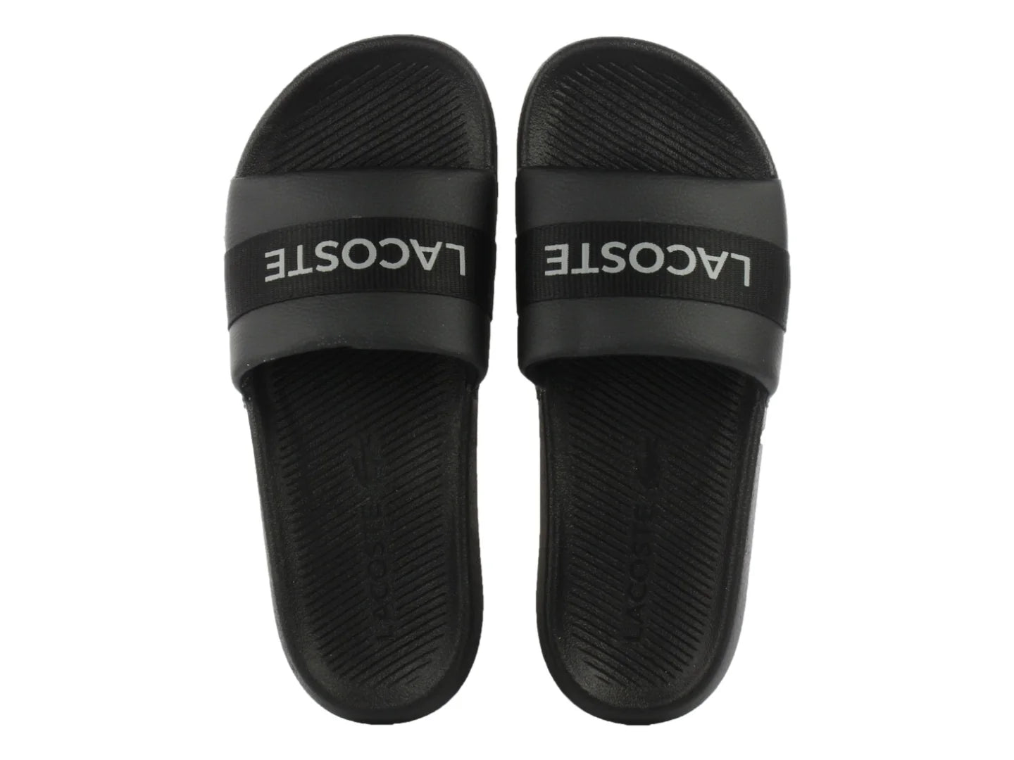 Sandalias Lacoste Croco Slide Negro para Hombre