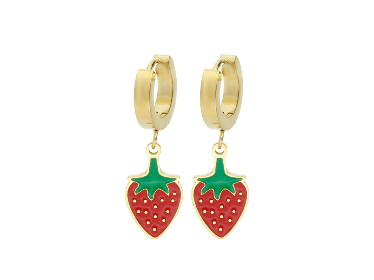 Aretes ROZE de Fresa Dorado para Mujer