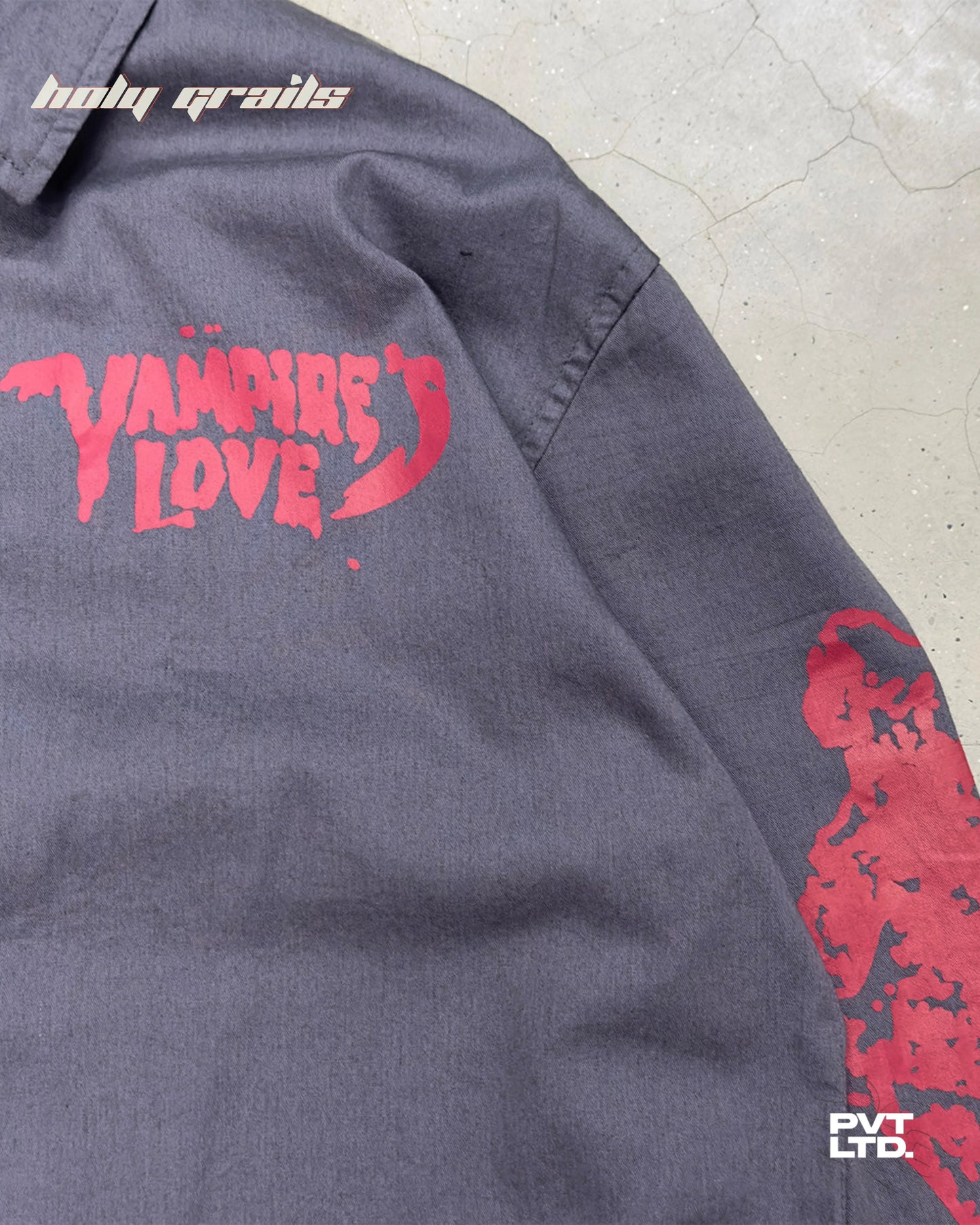 Vampires Love Grey Print Shirt HG x Pvt Ltd