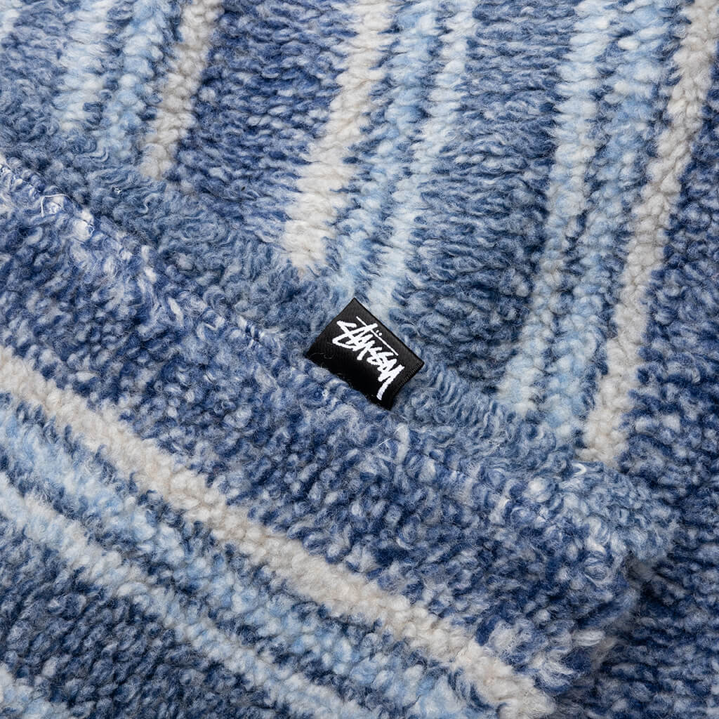 Stripe Sherpa Shirt Indigo