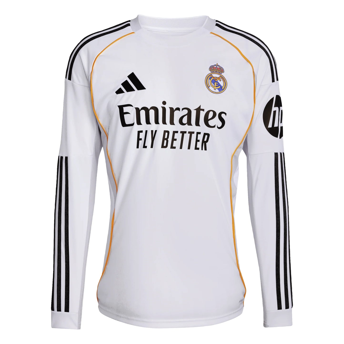 adidas Real Madrid Long Sleeve Mens Home Soccer Jersey 25 26 White