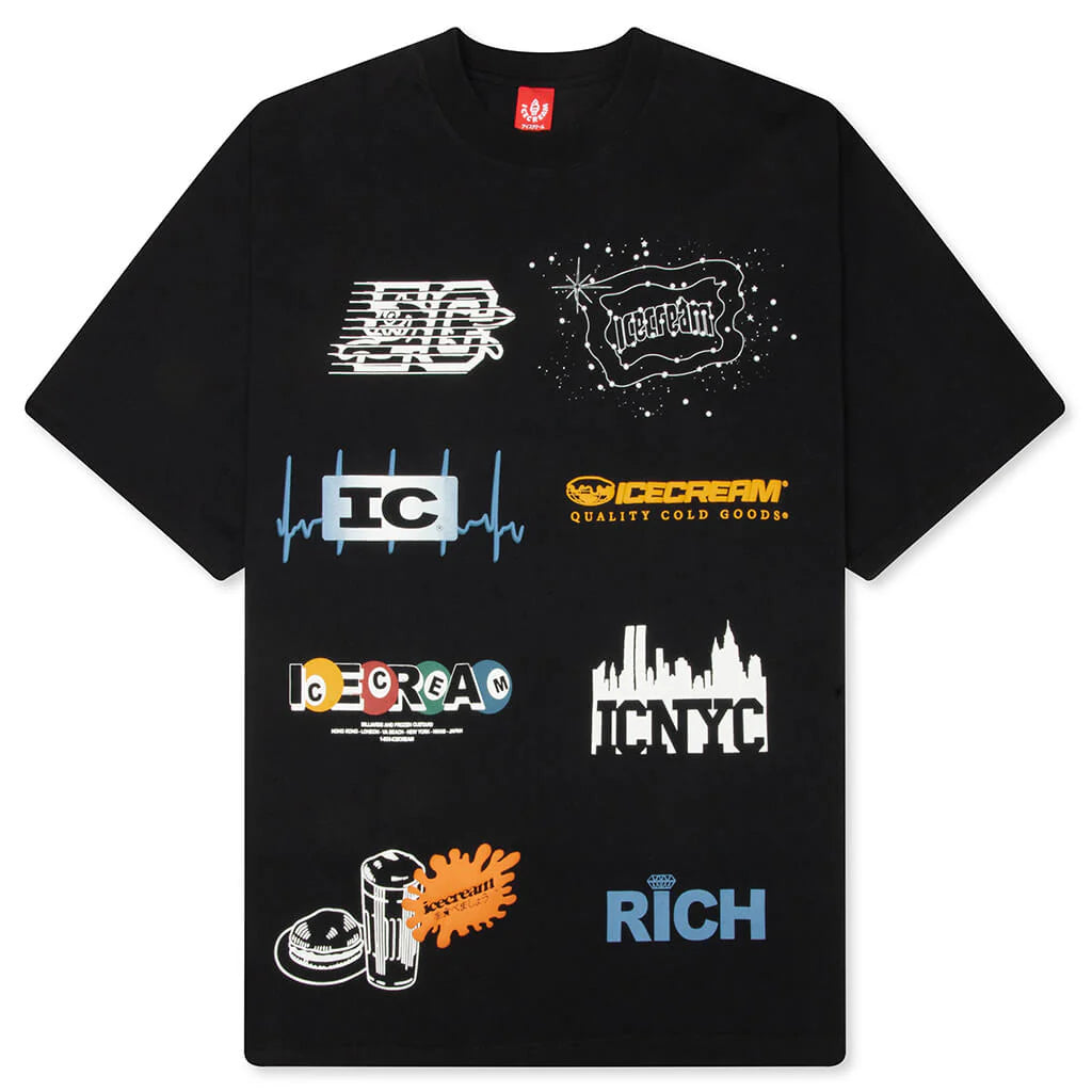 Rich S S Knit Tee Black