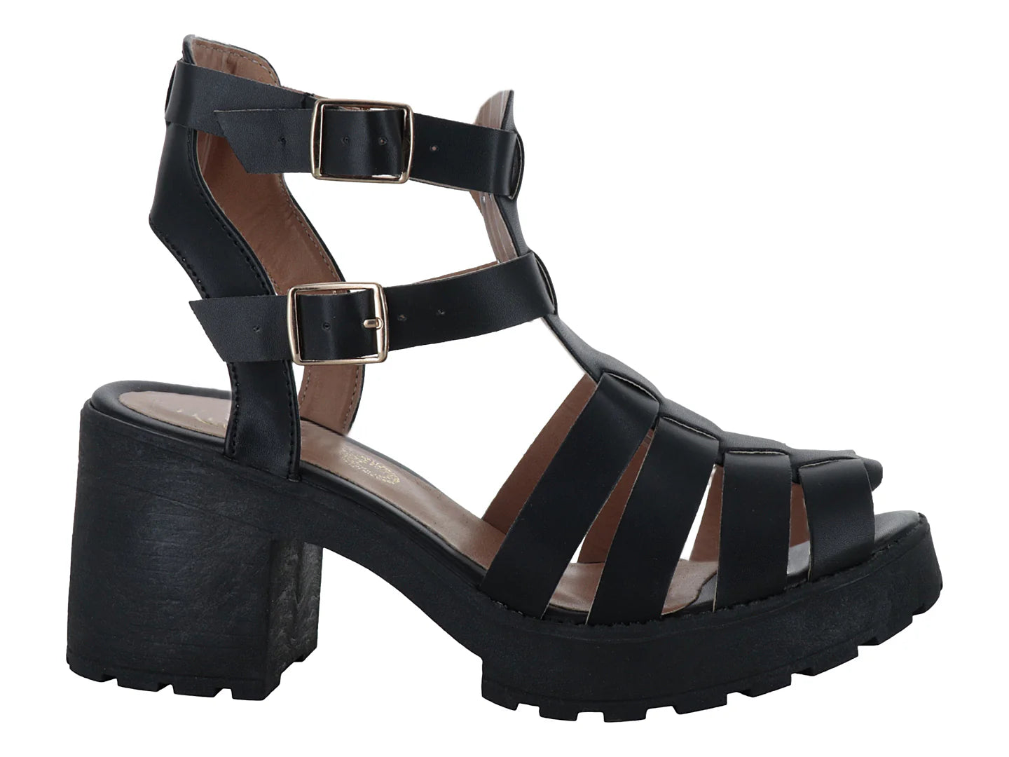 Sandalias de Plataforma Luna Rosa Negro para Mujer
