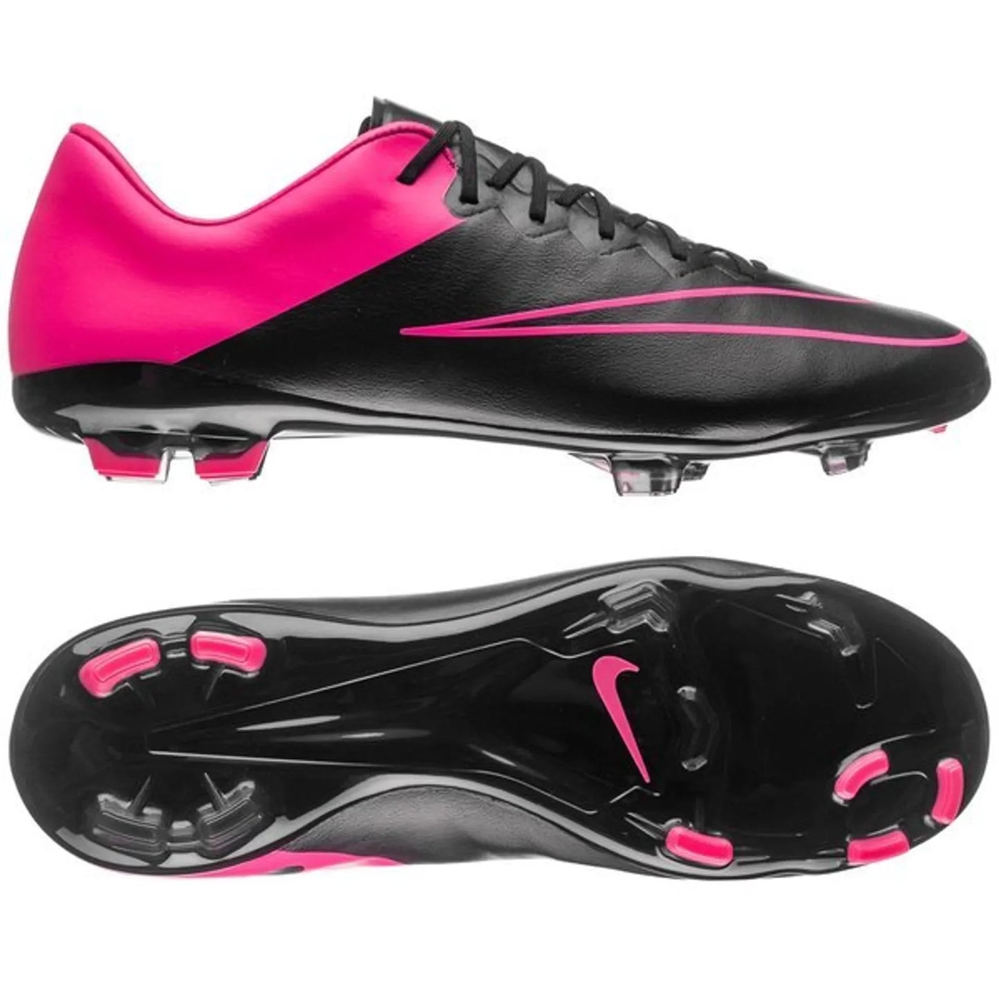 Nike JR Mercurial Vapor X FG Firm Ground Soccer Cleats Black Hyper Pink