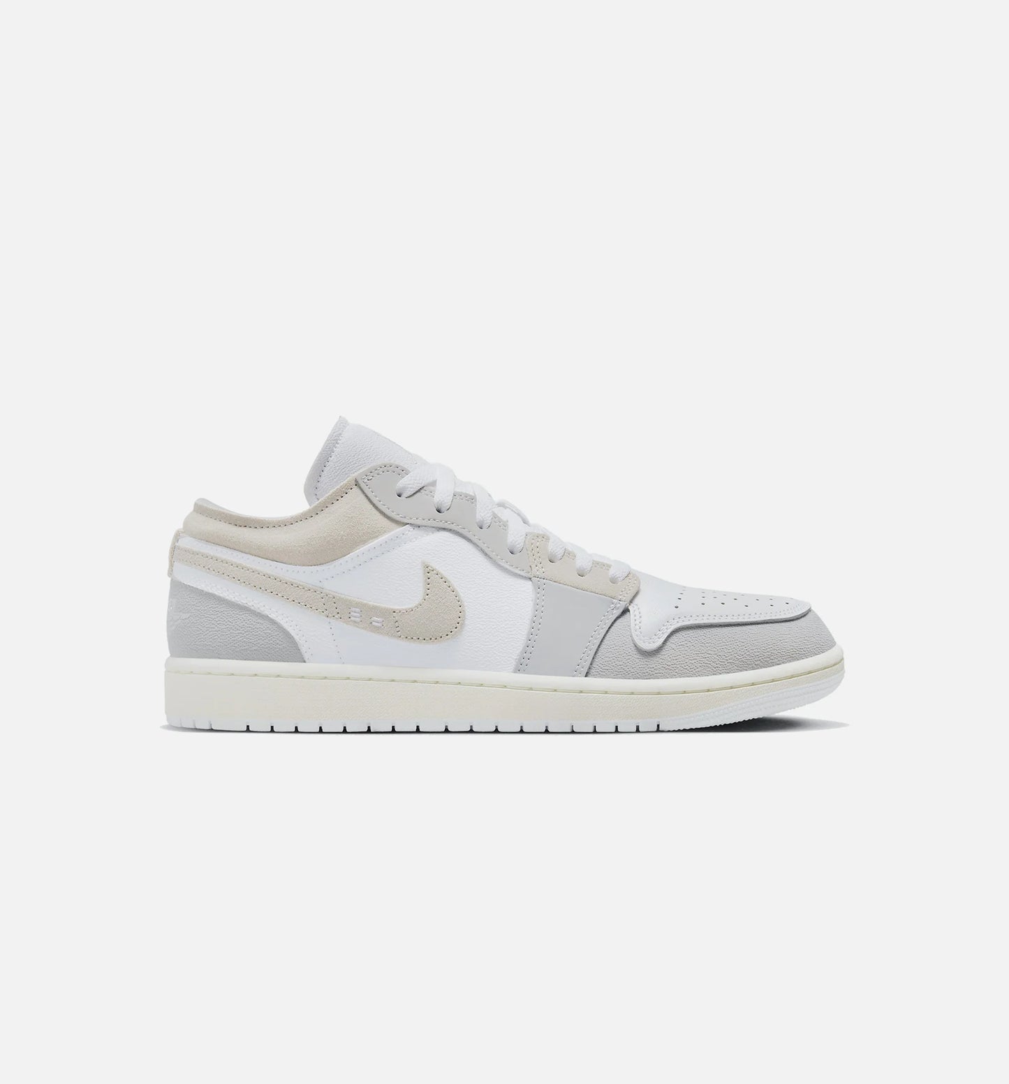 Air Jordan 1 Retro Low Craft Tech Grey Mens Lifestyle Shoe Beige Grey