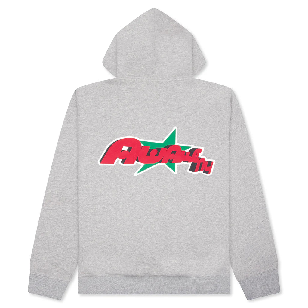 Star A Zip Up Hoodie Heather Grey