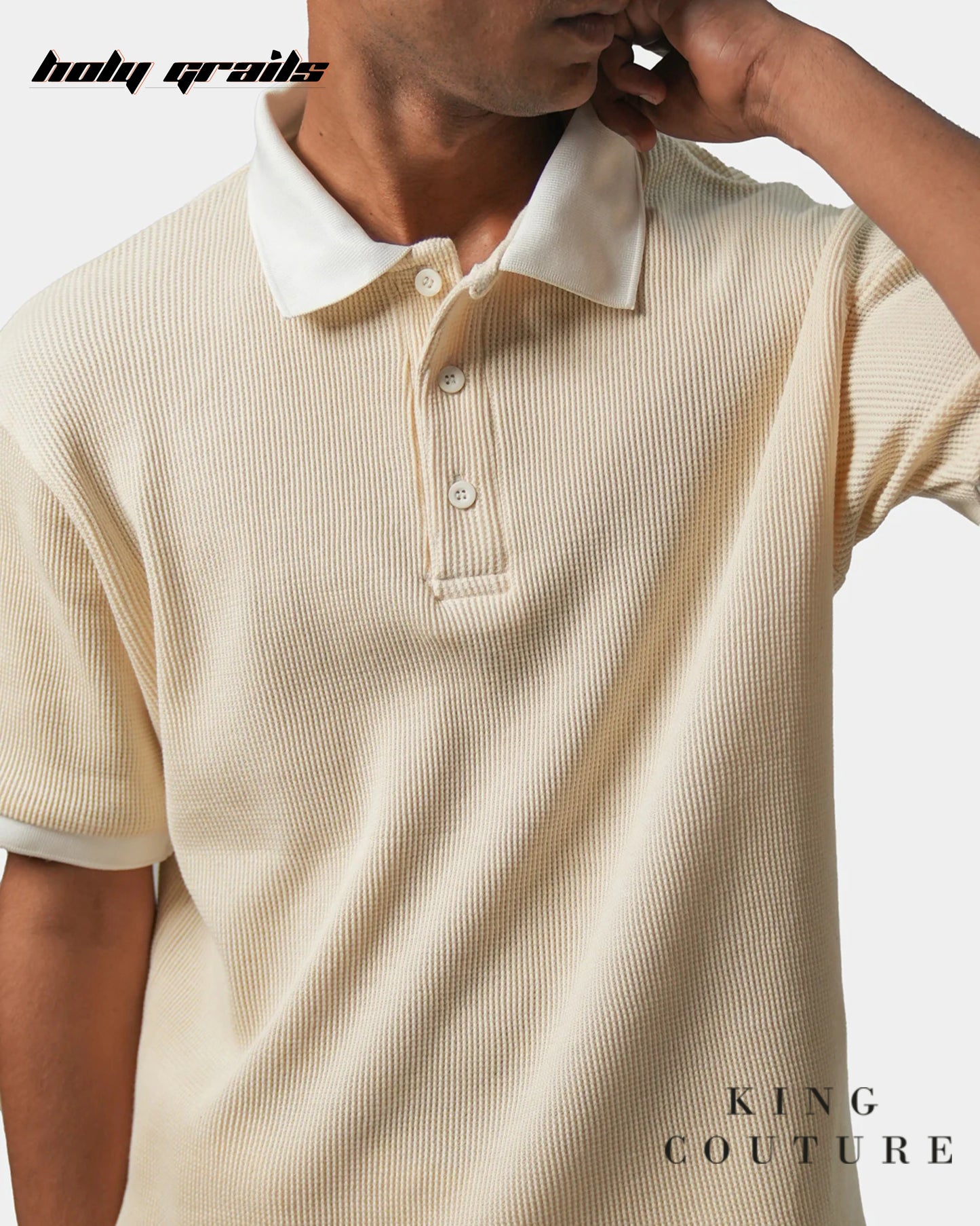 Cream Popcorn Polo Tee HG x King Couture