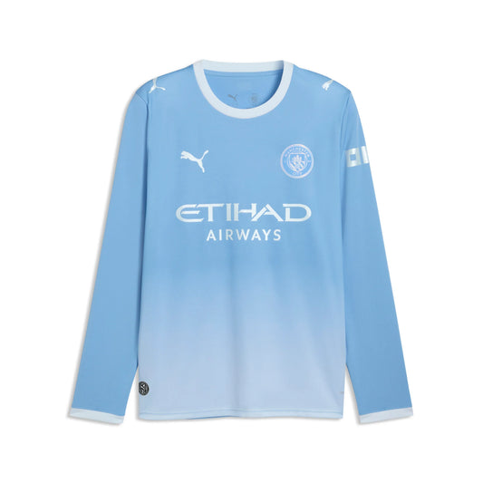 PUMA Manchester City Home Long Sleeve Mens Soccer Jersey 2026 Light Blue Icy Blue