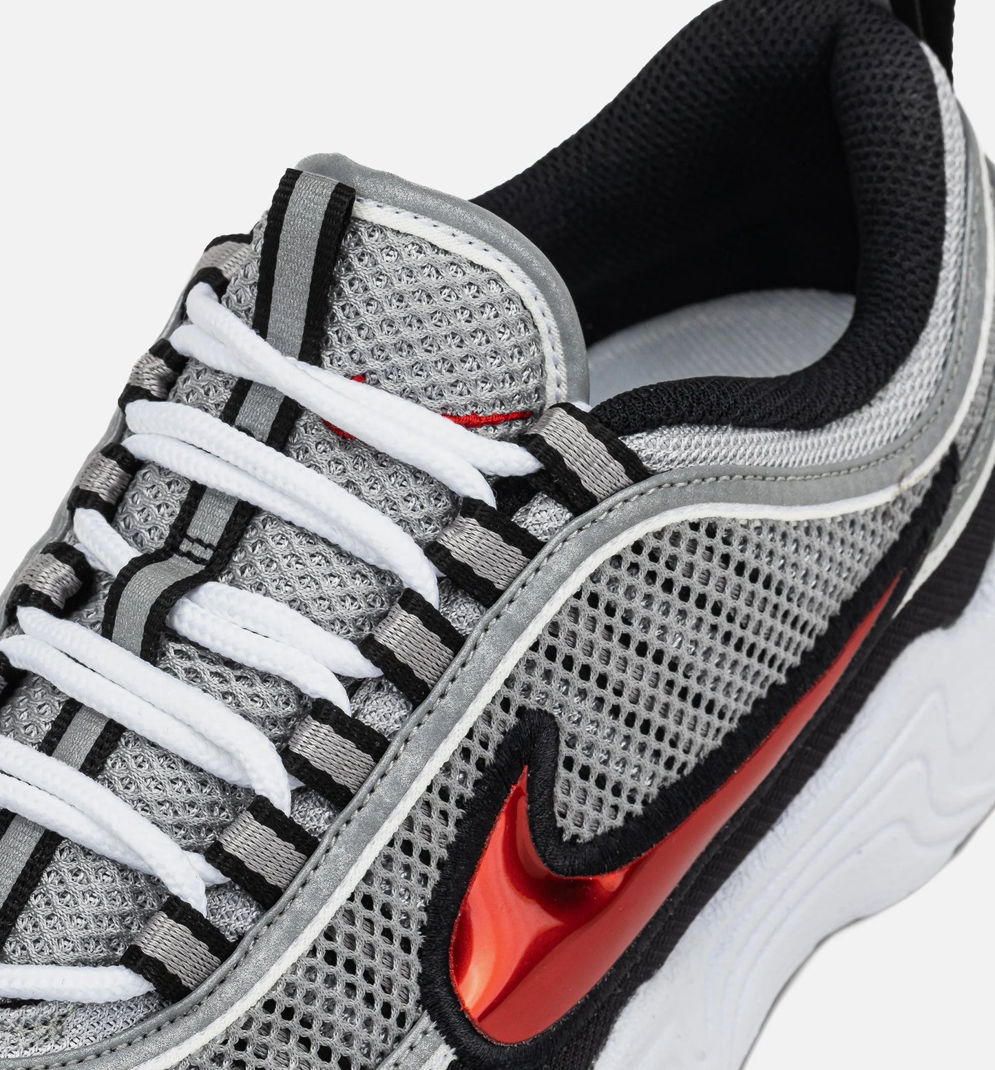 Air Zoom Spiridon OG Sport Red Mens Lifestyle Shoe Metallic Silver Sport Red Black White