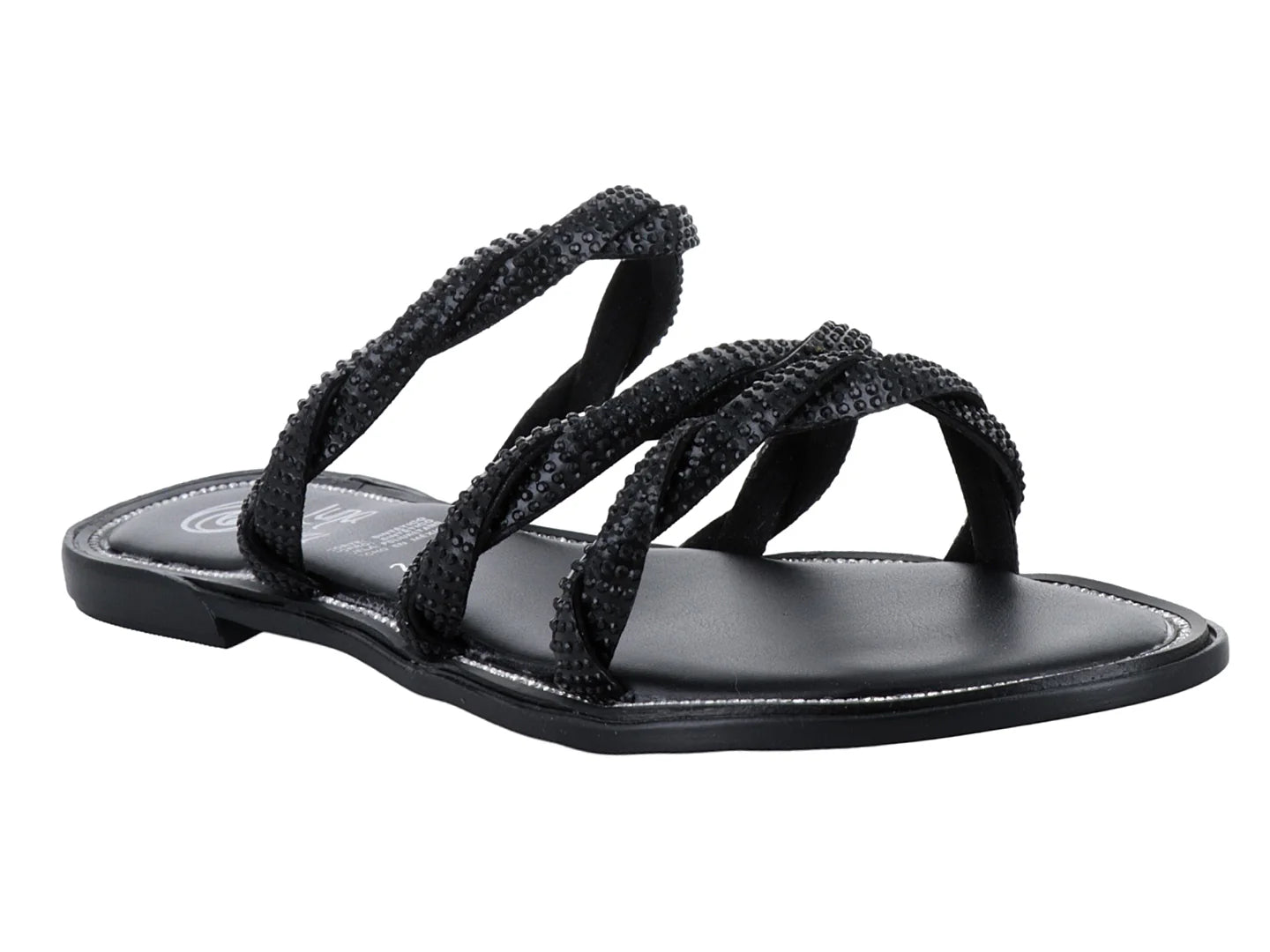 Sandalias Luna Rosa Trenzadas Negro para Mujer