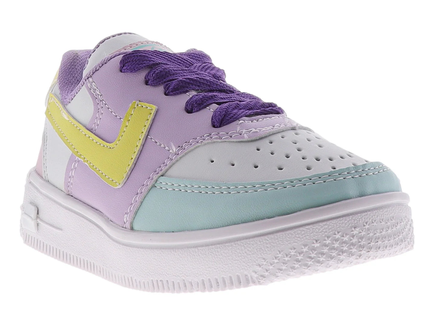 Tenis New Boys Blanco Lila para Niña