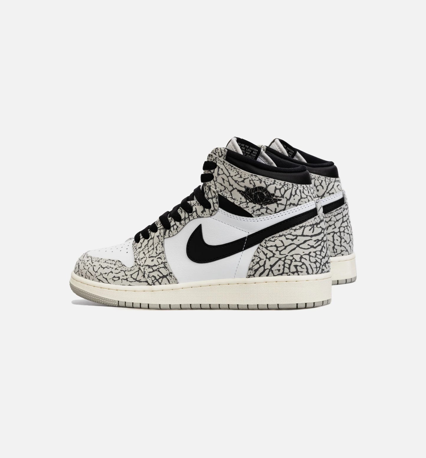 Air Jordan 1 Retro White Cement Grade School Lifestyle Shoe White Grey