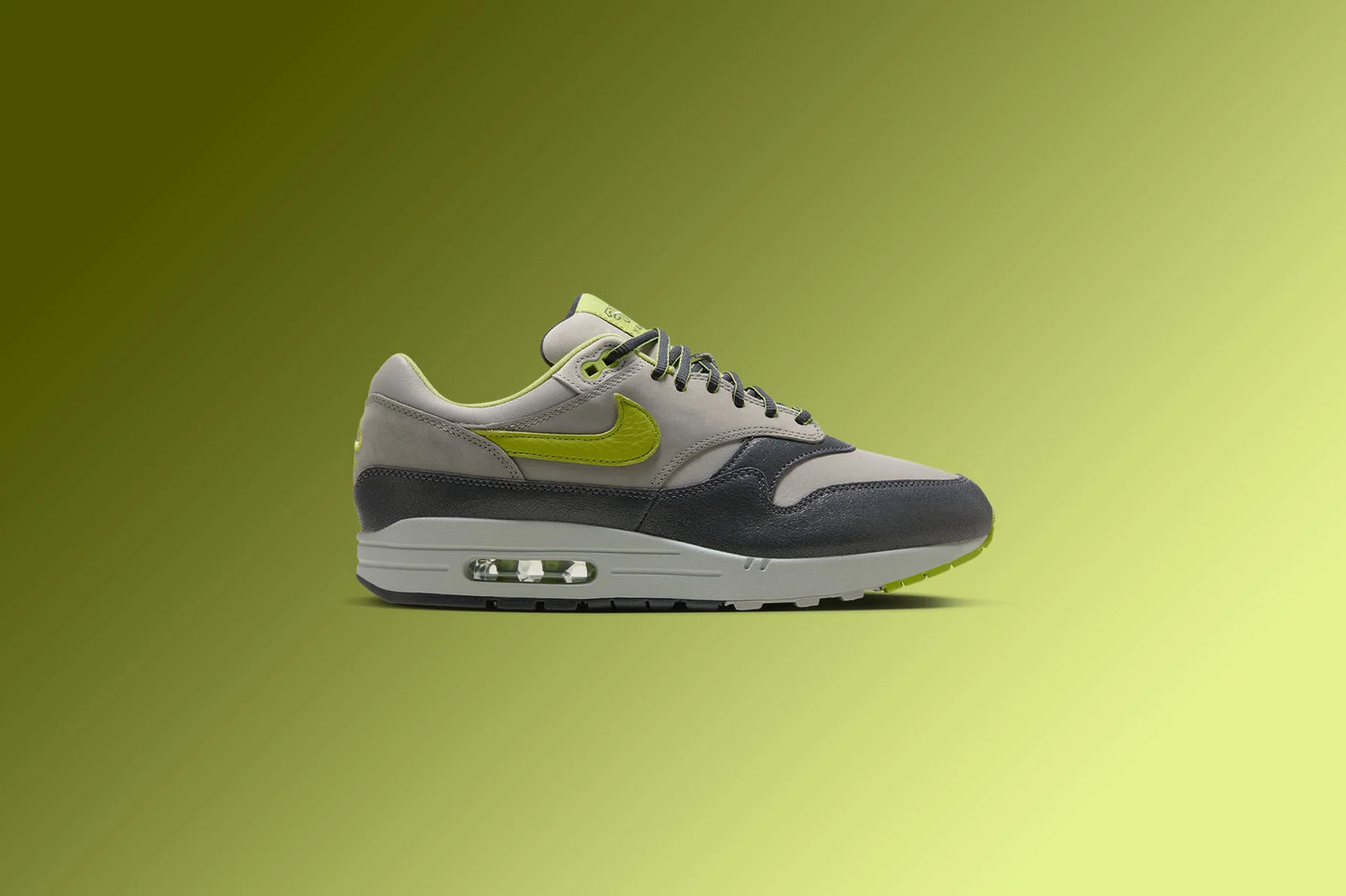 Nike x HUF Air Max 1 Pear Green Anthracite Pear Medium Grey Flat Pewter