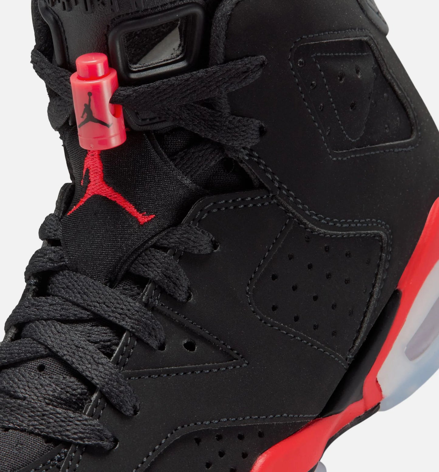 Air Jordan 6 Retro Infrared Salesman Grade School Lifestyle Shoe Black Light Crimson