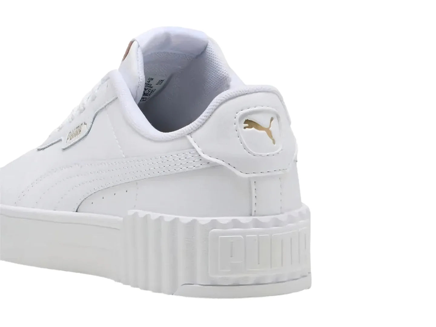 Tenis PUMA Carina 30 Blanco y Oro para Niña