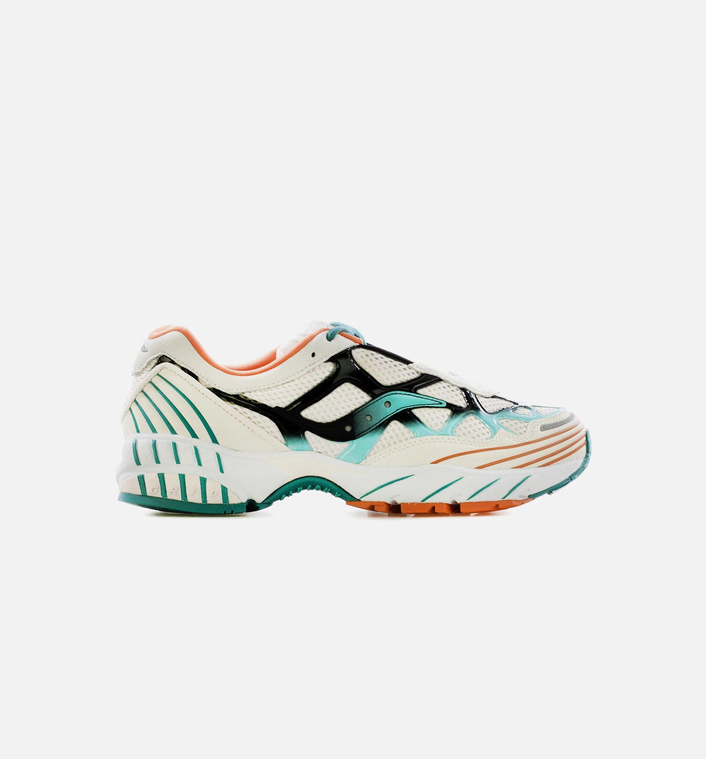 Grid Web Mens Running Shoe Tan Black Blue