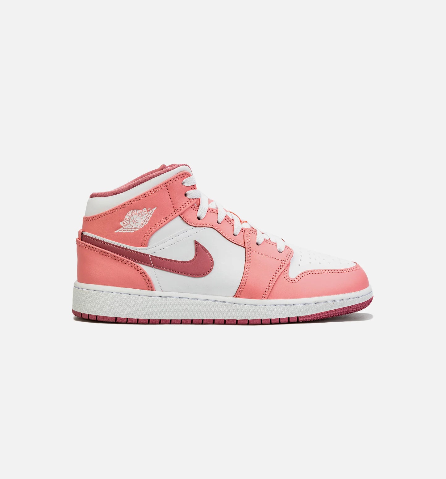 Air Jordan 1 Retro Mid Valentines Day Grade School Lifestyle Shoe Pink White Free Shipping