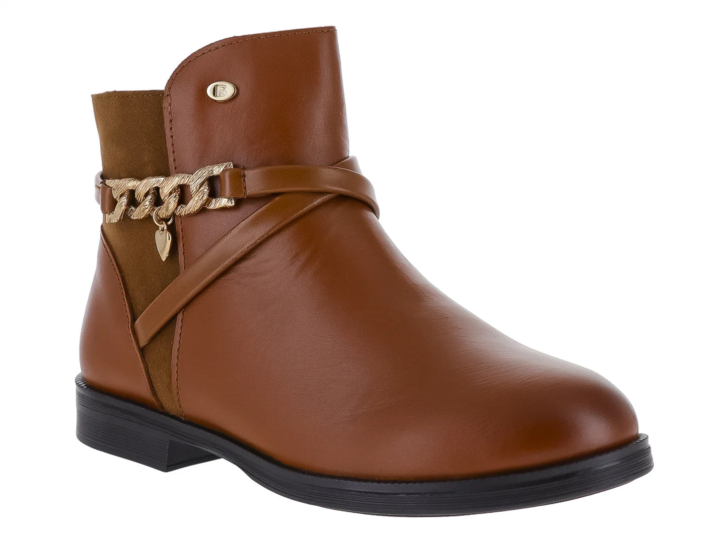 Botines Coqueta Piel Miel para Niña