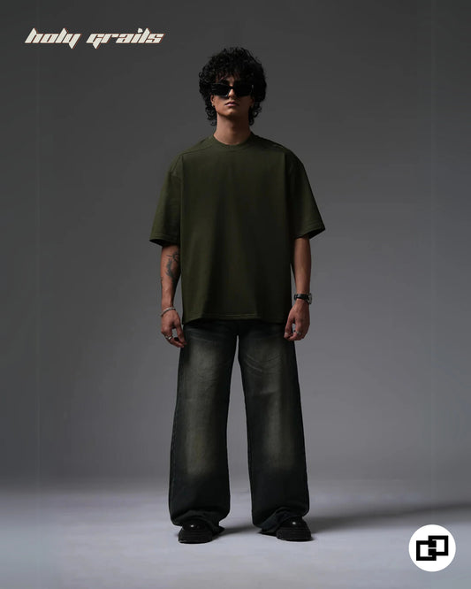 Not So Basic Military Green Oversize Tee HG x Grey Hound Clothing