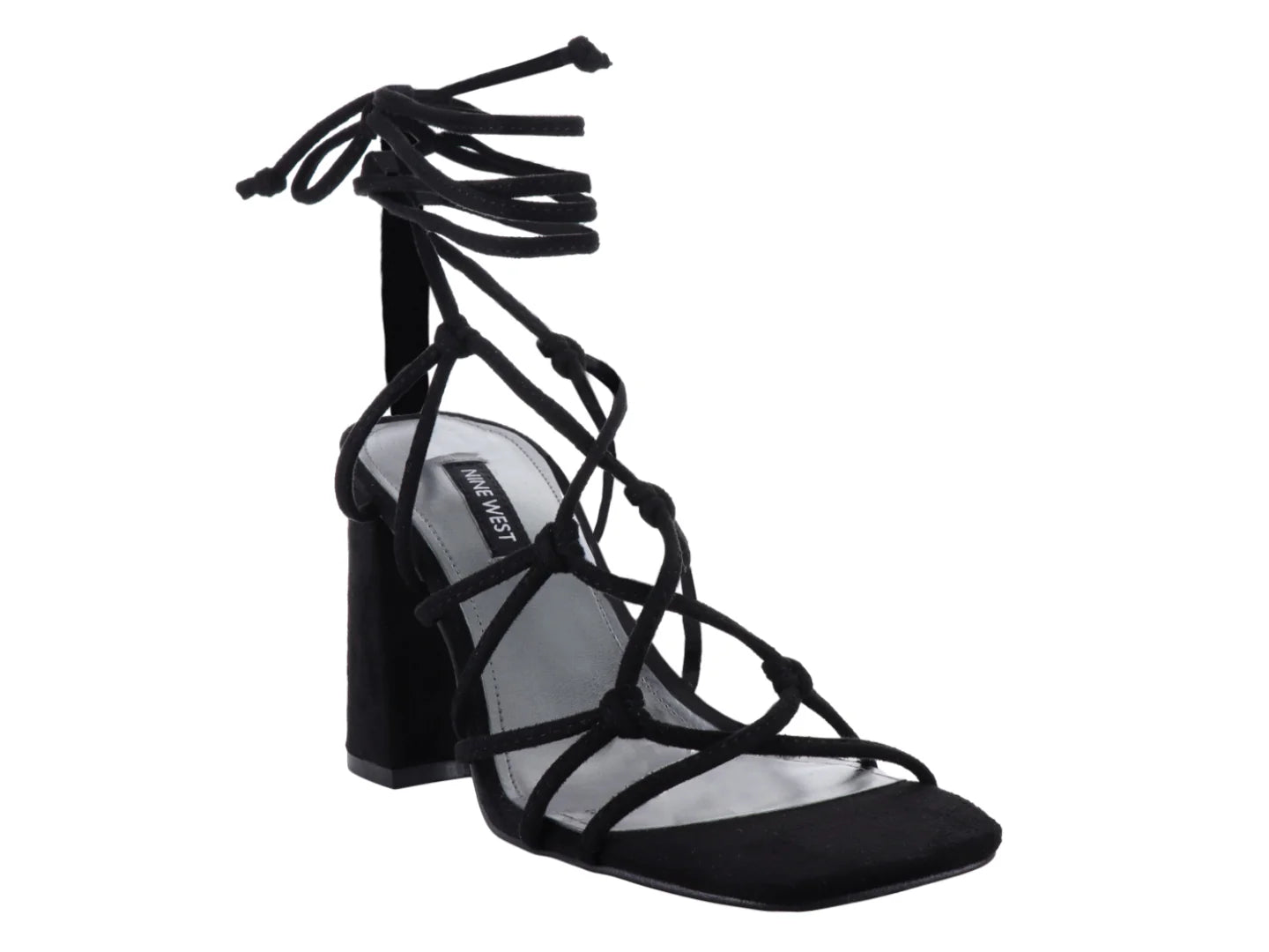 Sandalias Nine West Negras de Tacón para Mujer