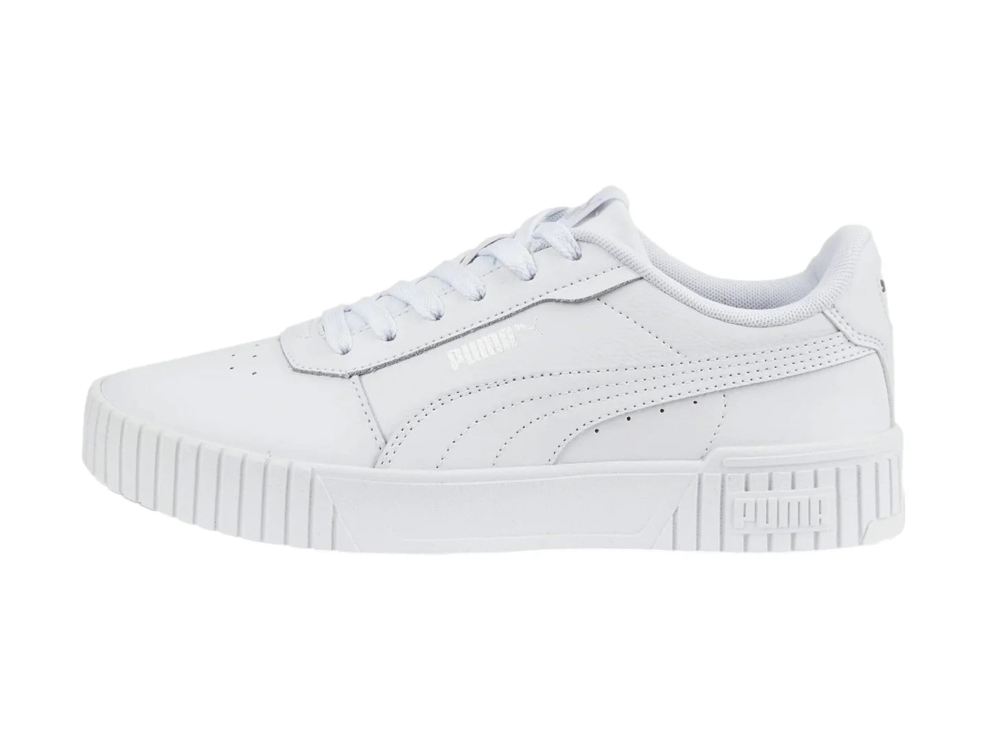 Tenis PUMA Carina 20 Blanco y Plata para Mujer