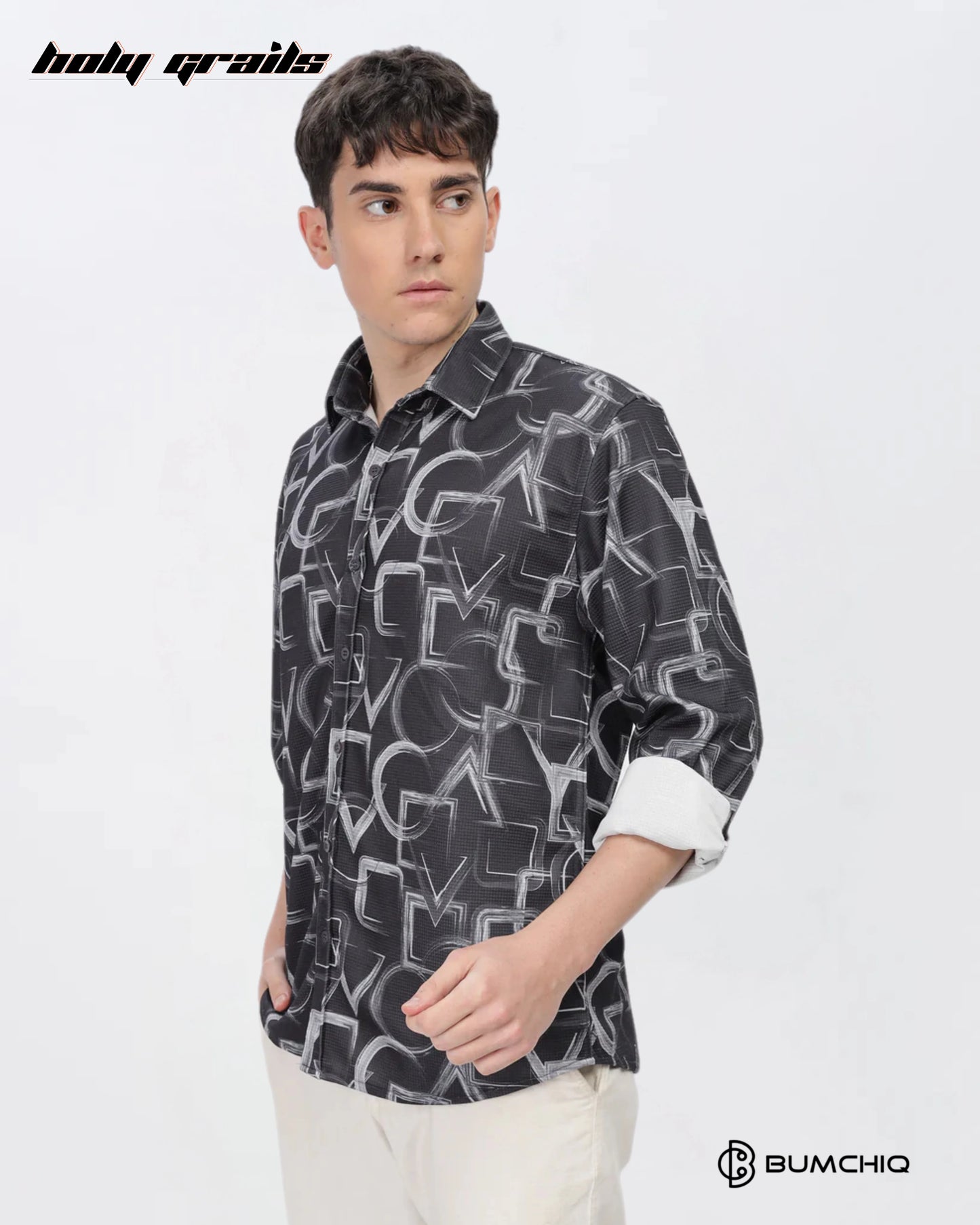 Grey Geometrical Shirt HG x Bumchiq