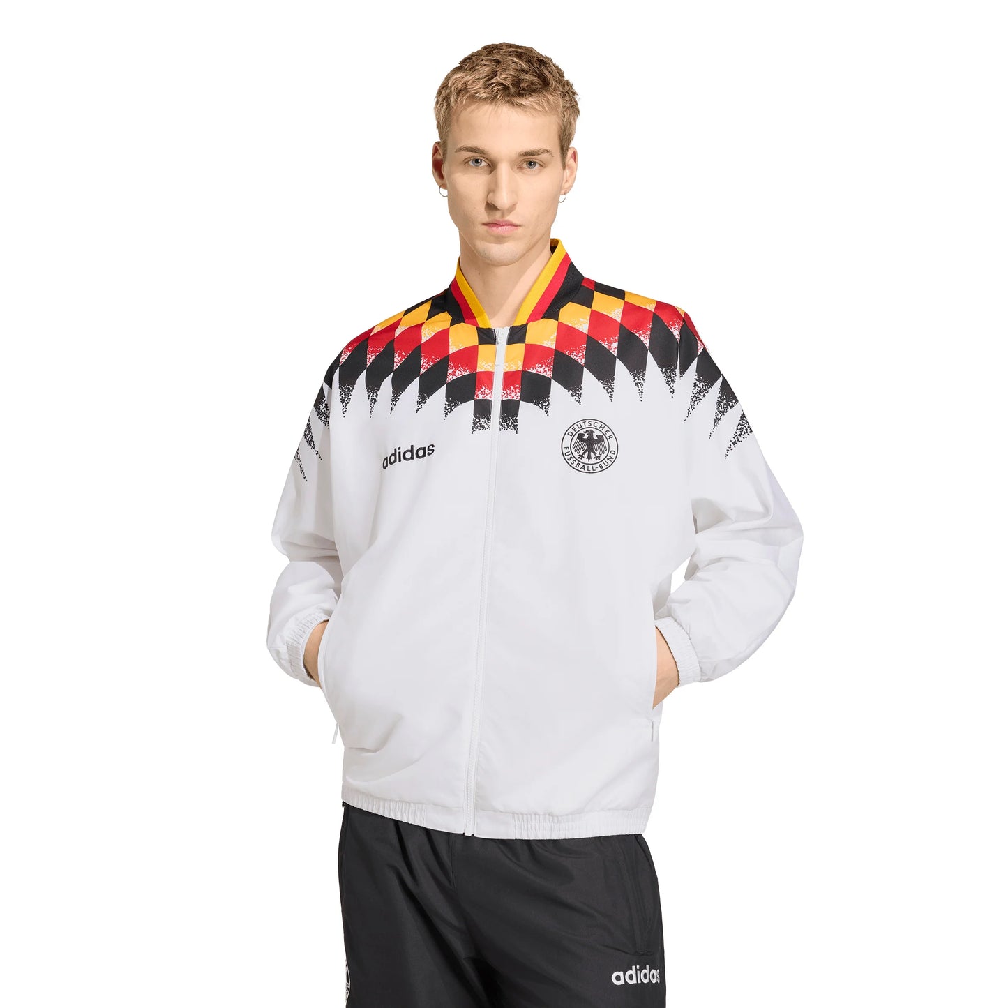 adidas Germany 1994 Mens Soccer Track Top White Black Red