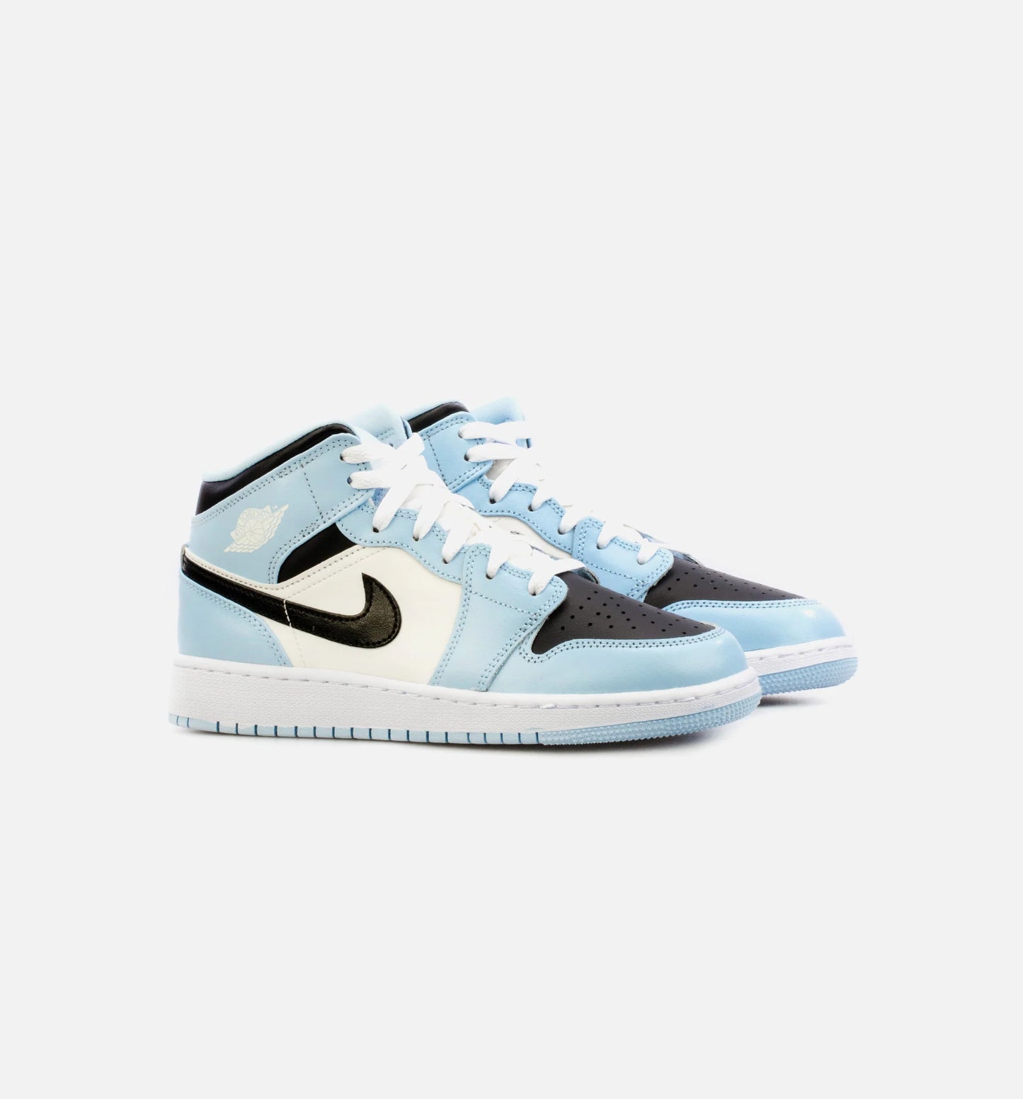 Air Jordan 1 Mid Ice Blue Grade School Lifestyle Shoe Blue Black