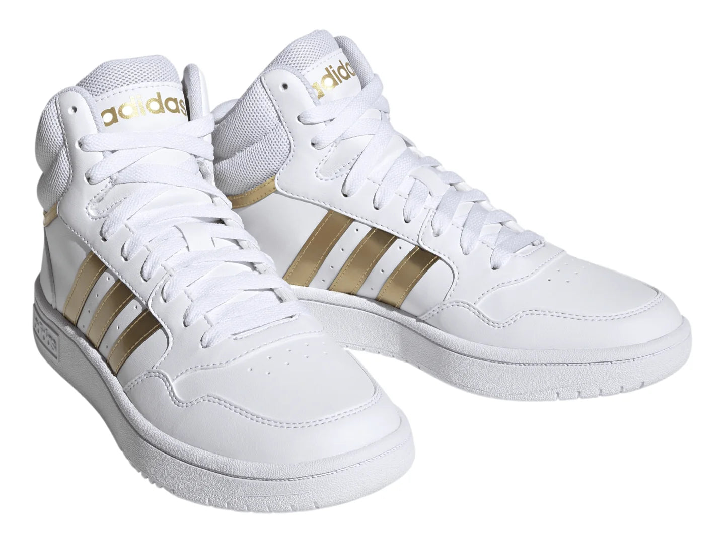 Tenis Adidas Hoops 30 Mid Blanco y Gris para Mujer