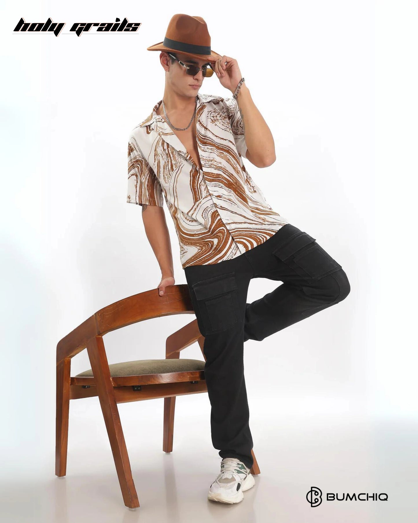 Wavy Brown Textured Shirt HG x Bumchiq