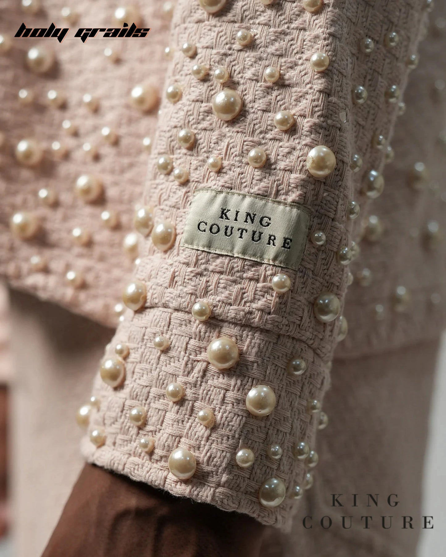 Rose Pearl Zipper Jacket HG x King Couture