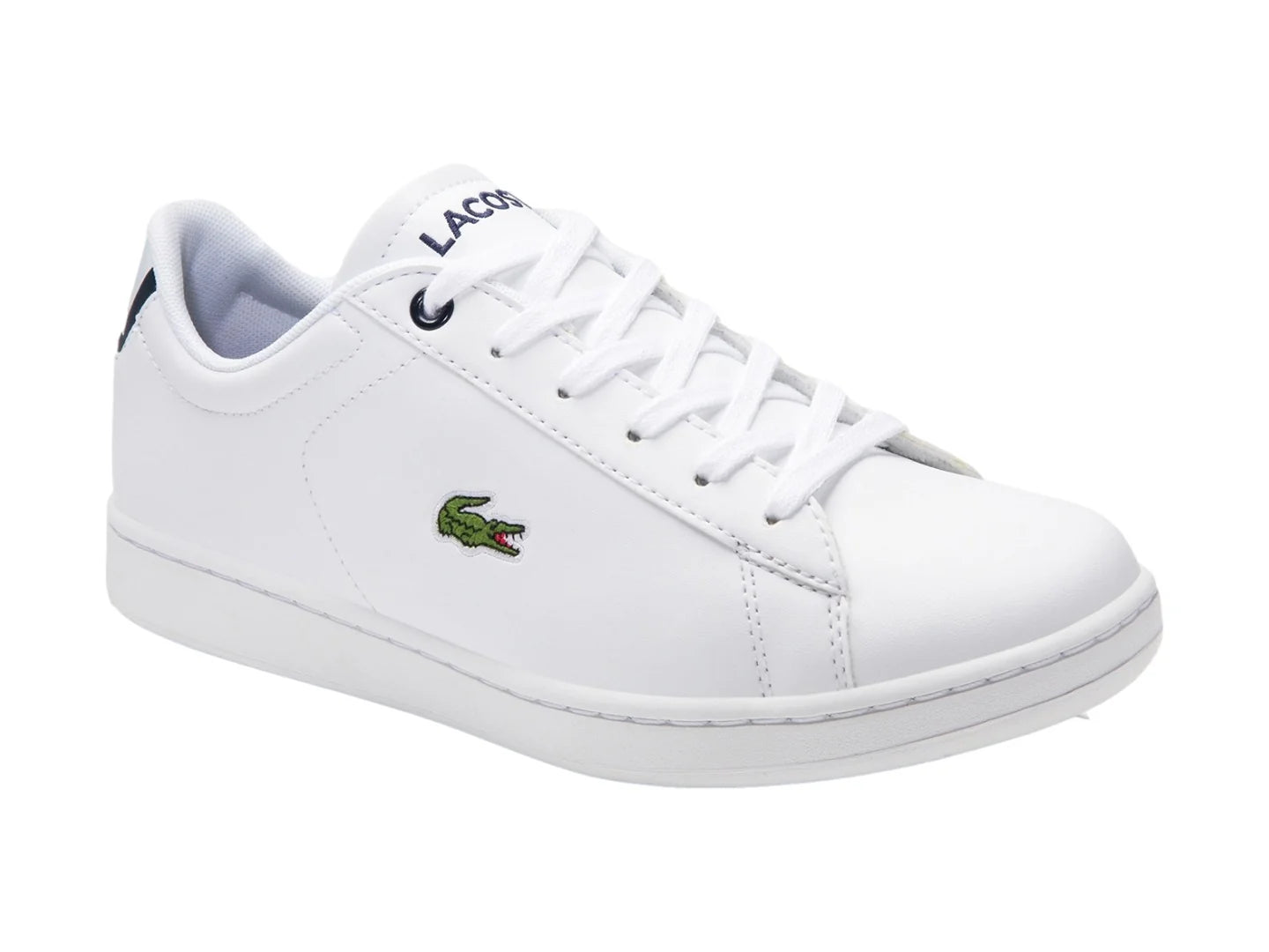 Tenis Lacoste Carnaby Evo Blanco y Azul para Niño