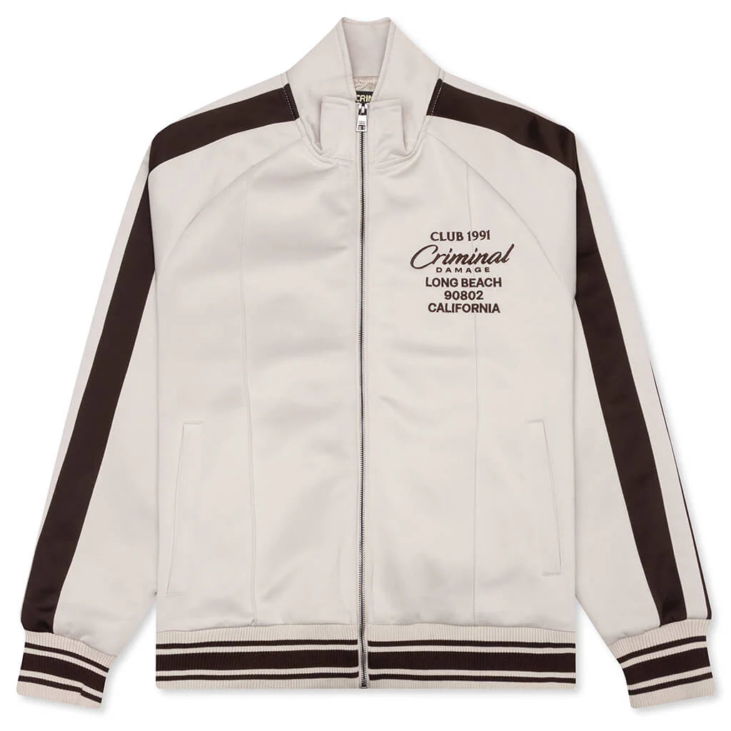Pin Tuck Track Top Stone