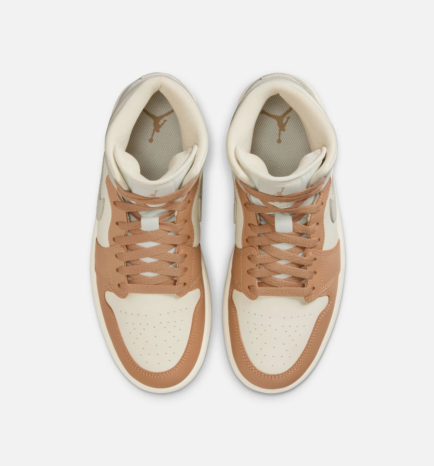 Air Jordan 1 Mid Womens Lifestyle Shoe Pale Ivory Hemp Sail Light Orewood Brown