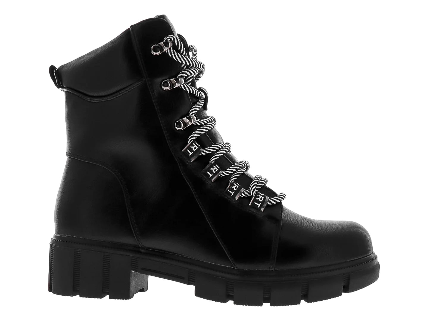 Botines Combat Roze Negro para Mujer