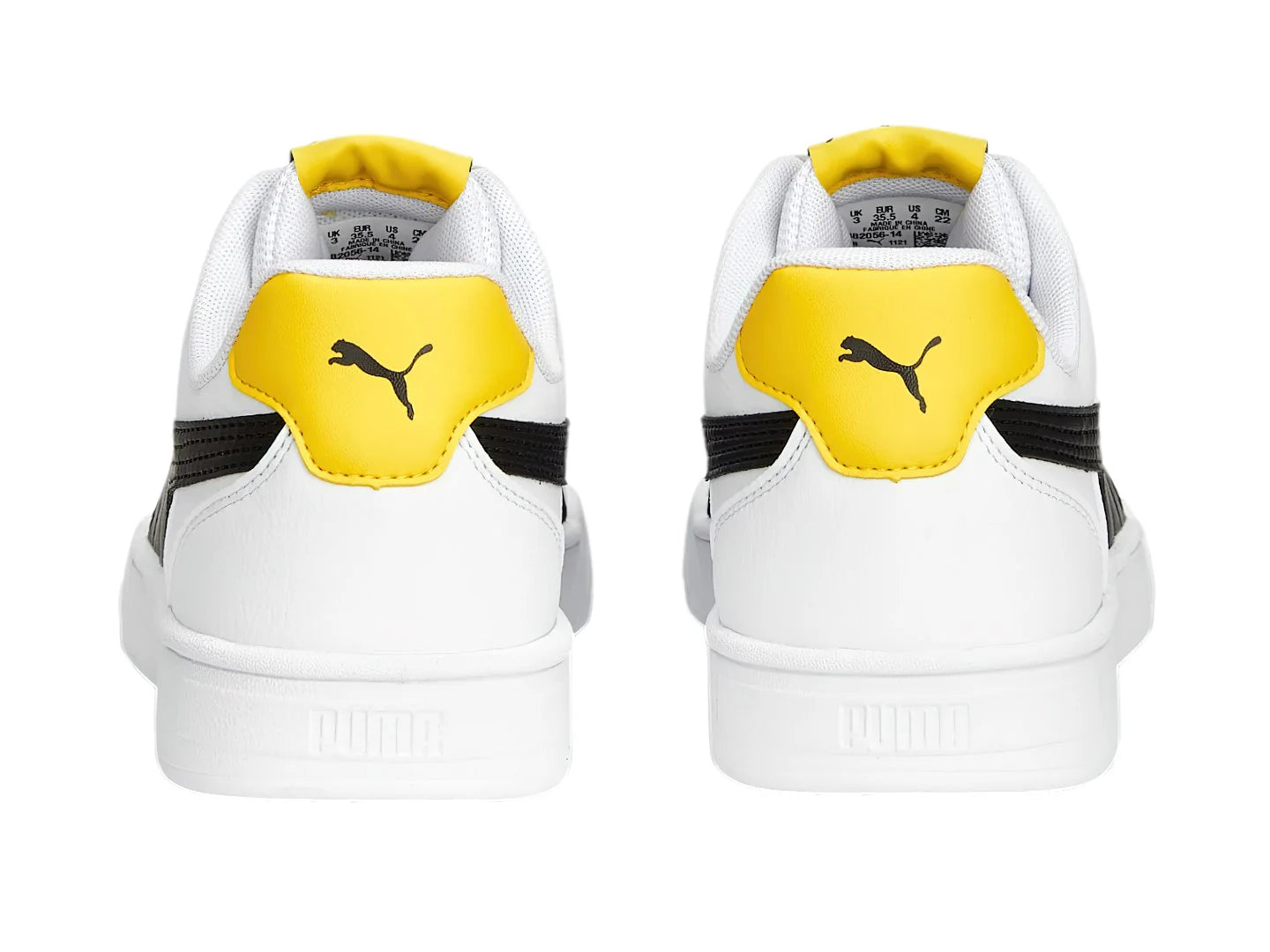 Tenis PUMA Caven JR Blanco Negro y Amarillo para Niño