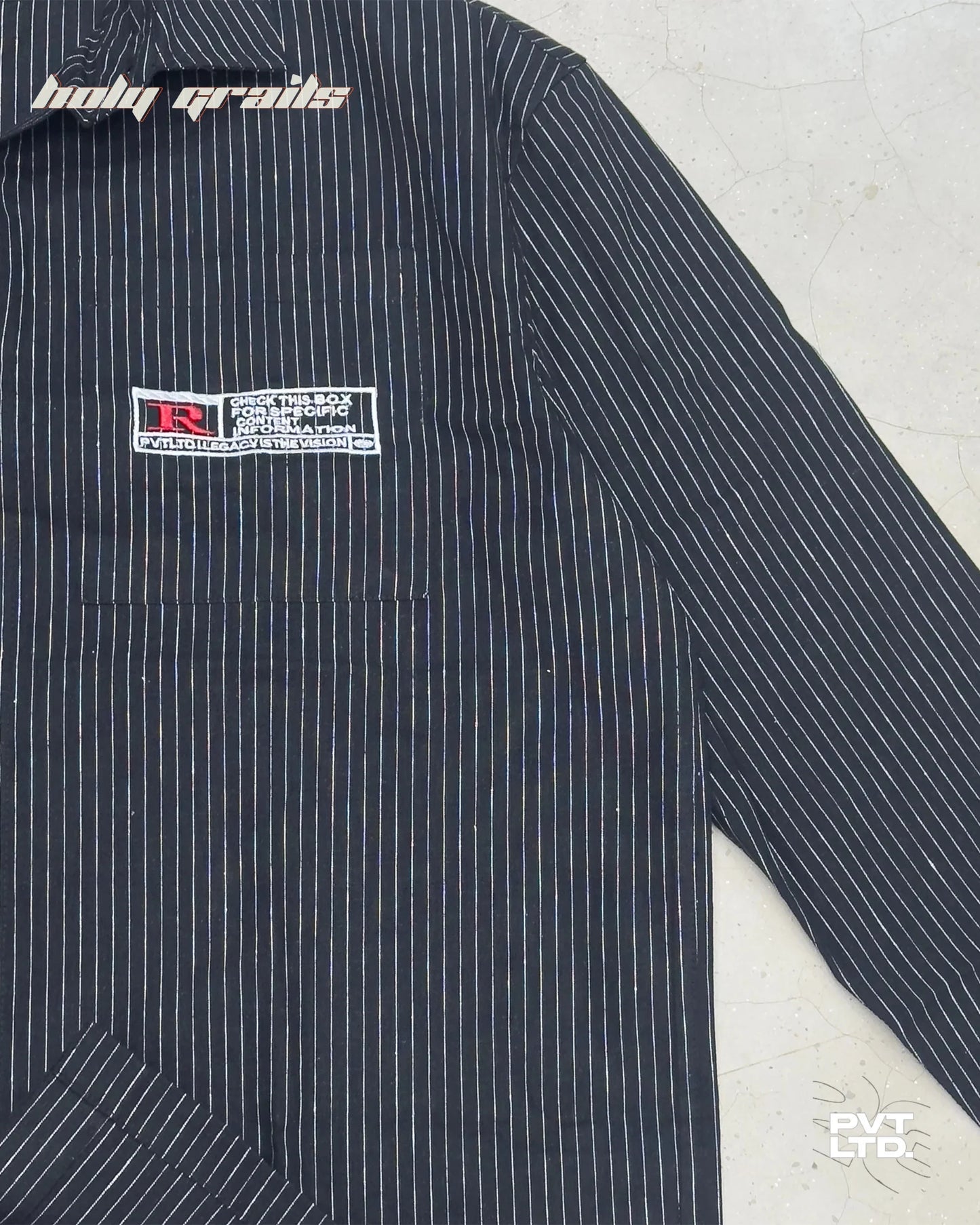 Pinstripe Black Linen Shirt HG x Pvt Ltd
