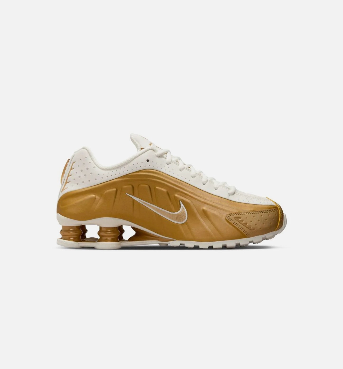 Shox R4 Womens Running Shoe Soft Pearl Metallic Gold