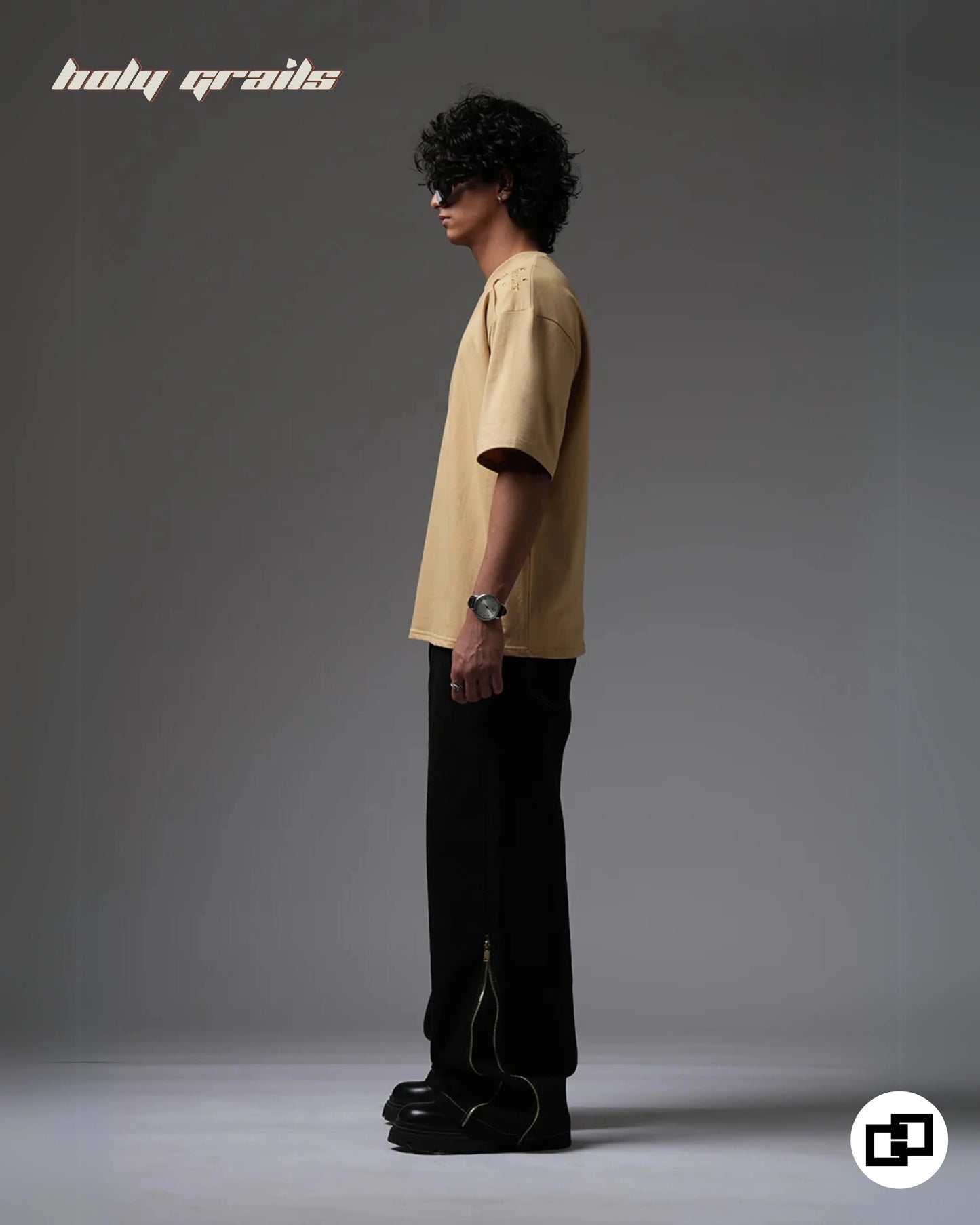 Not So Basic Beige Oversize Tee HG x Grey Hound Clothing